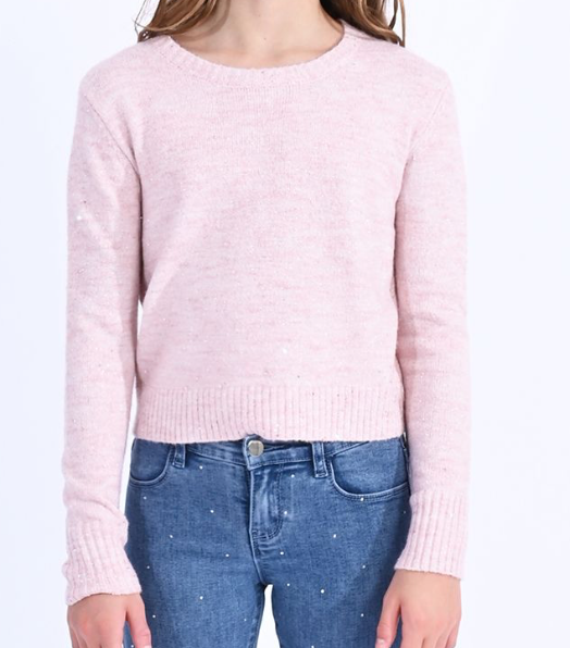 Mini Molly Pink Sparkle Sweater