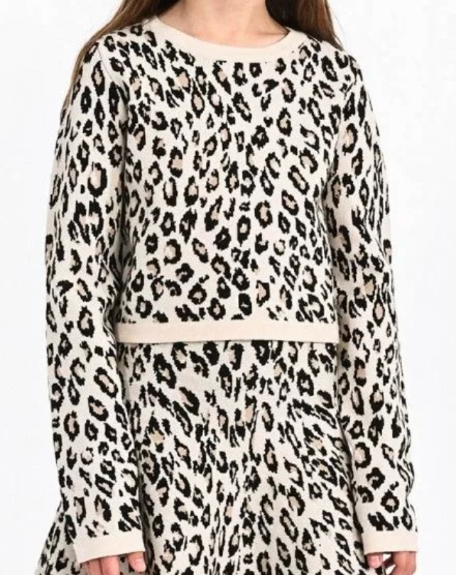 Mini Molly Beige Animal Print Sweater Mini Molly Beige Animal Print Sweater