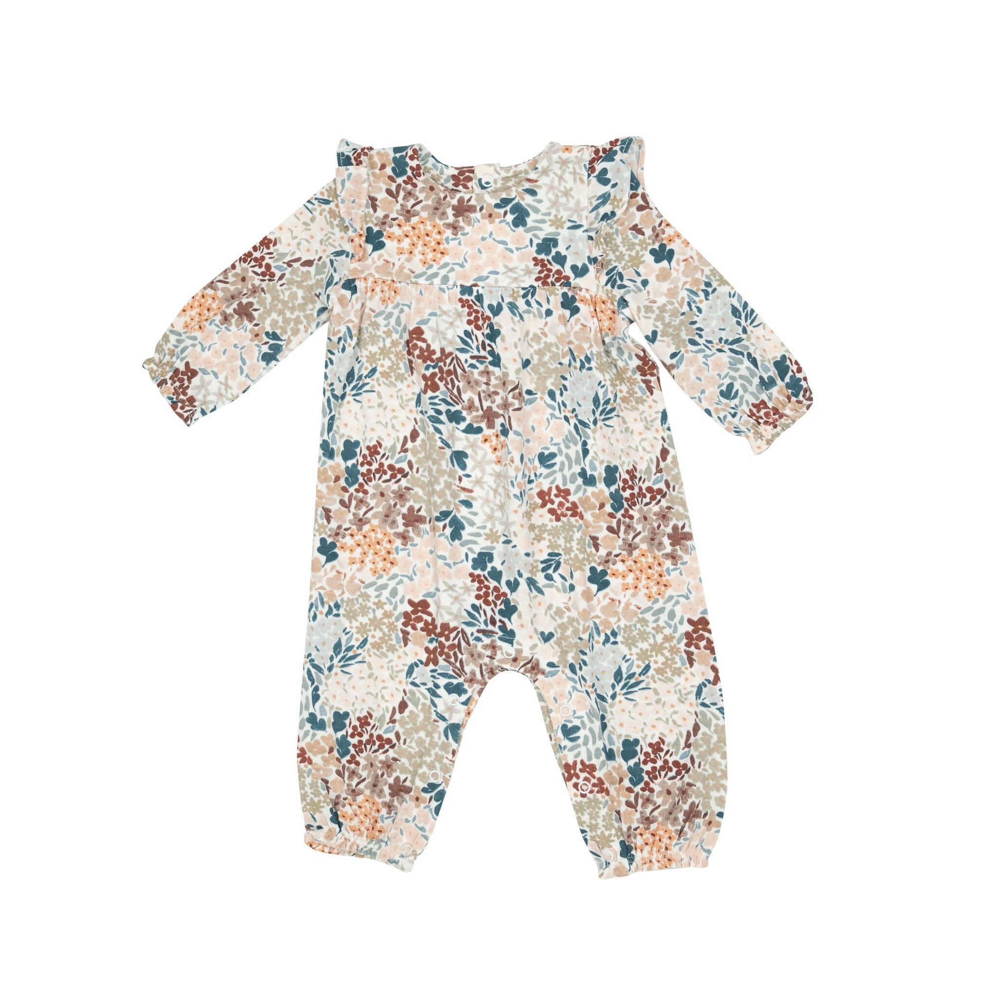 Angel Dear Pink Floral Ruffle Sleever Romper