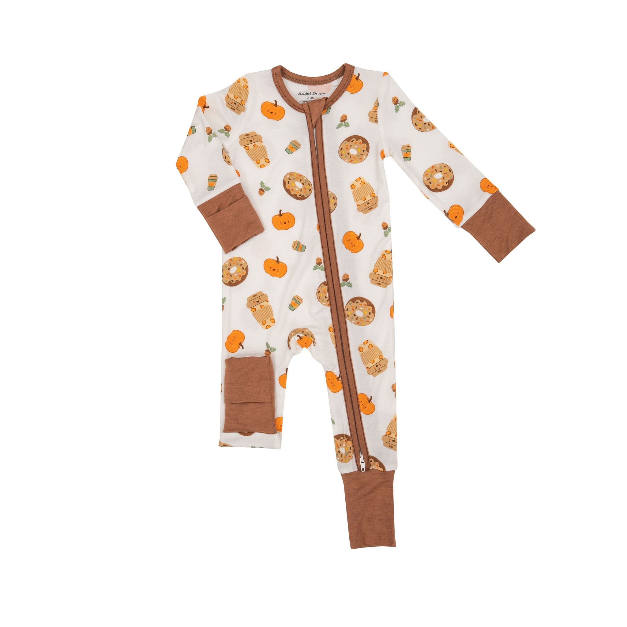 Angel Dear Orange Pumpkin Spice 2 Way Zipper Romper