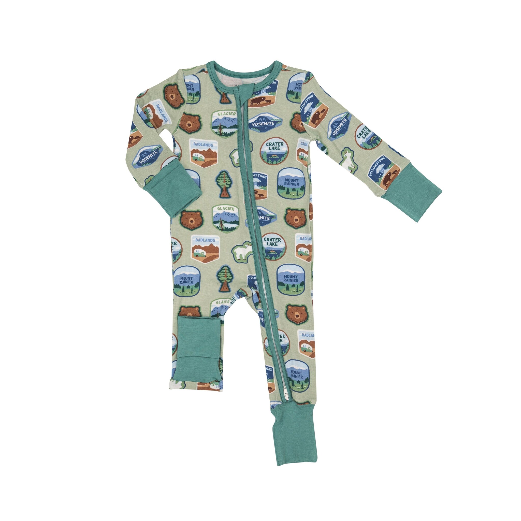 Angel Dear Green National Parks Patches West 2 Way Romper Angel Dear Green National Parks Patches West 2 Way Romper