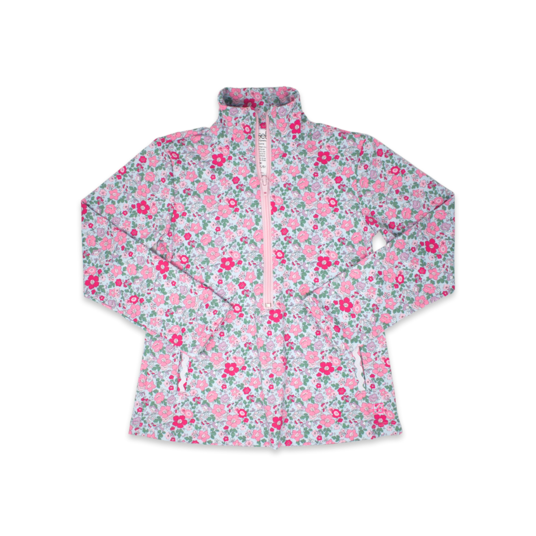 Set Athleisure Pink Floral Heather 1/2 Zip Pullover