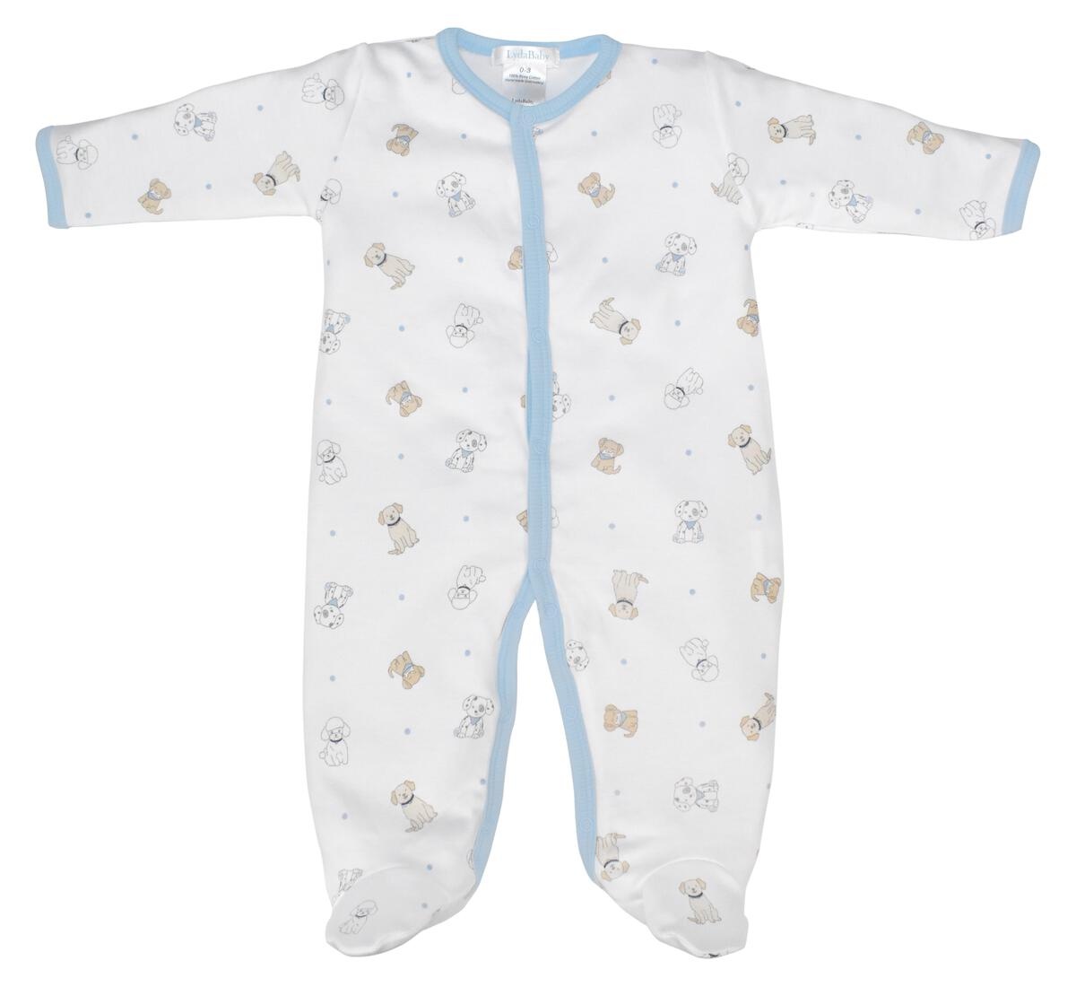 LydaBaby White/Blue Puppy Love Footie