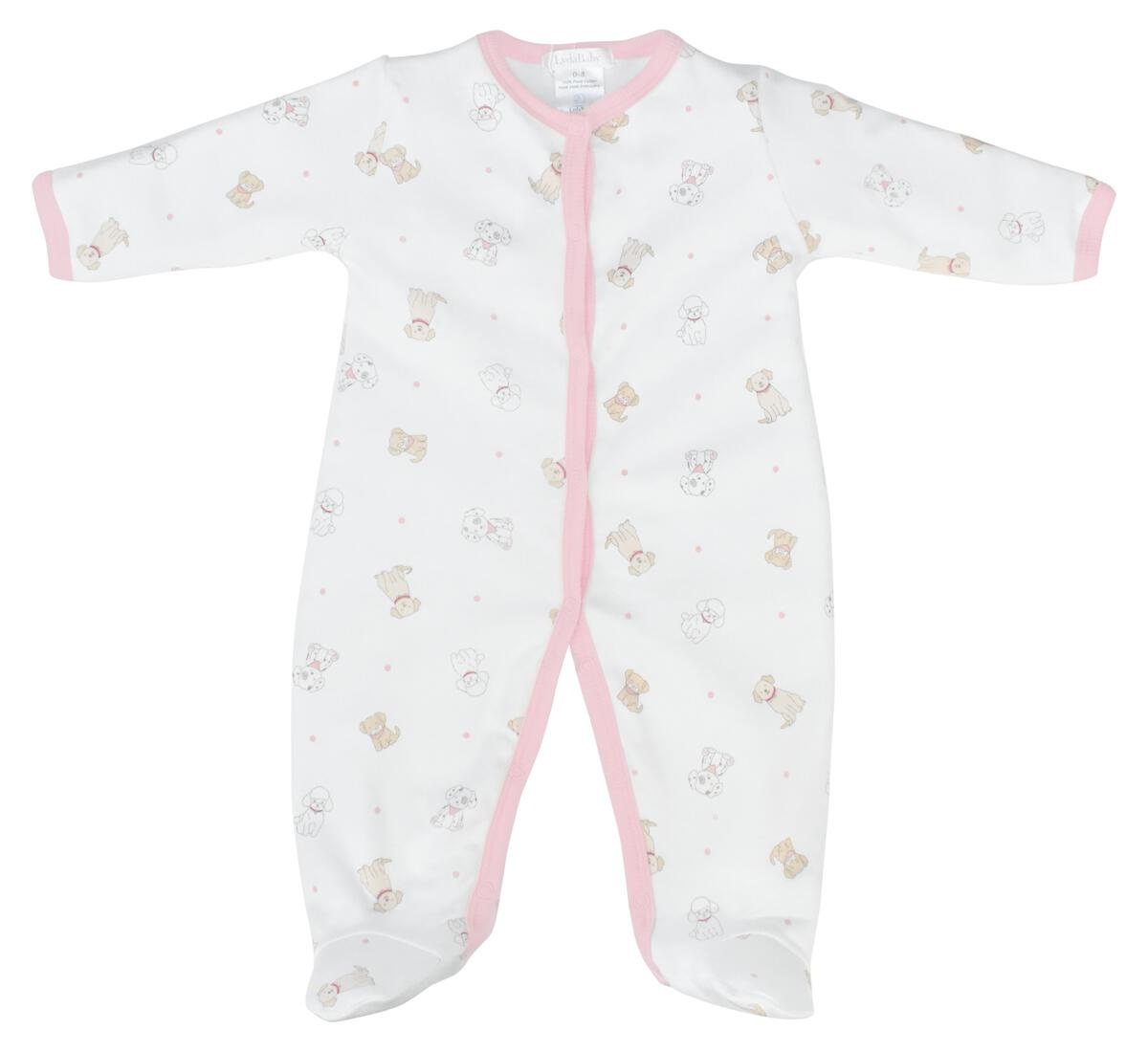 LydaBaby White/Pink Puppy Love Footie