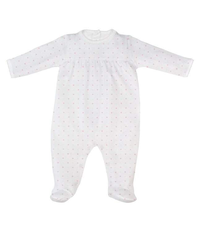 LydaBaby White/Pink Heart Footie