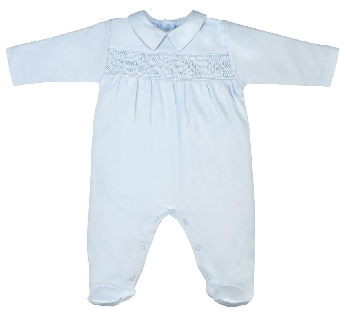 LydaBaby Light Blue Smocked Footie