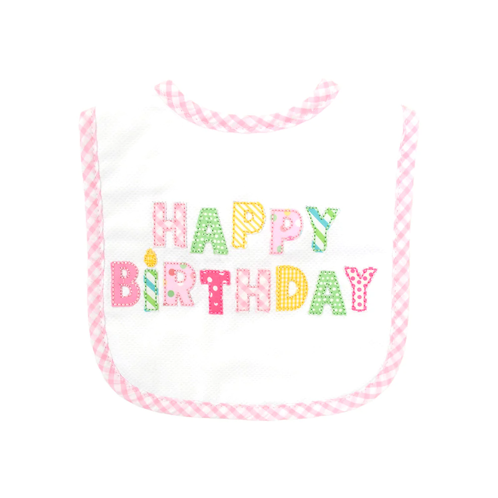 3 Marthas Pink Happy Birthday Toddler Bib
