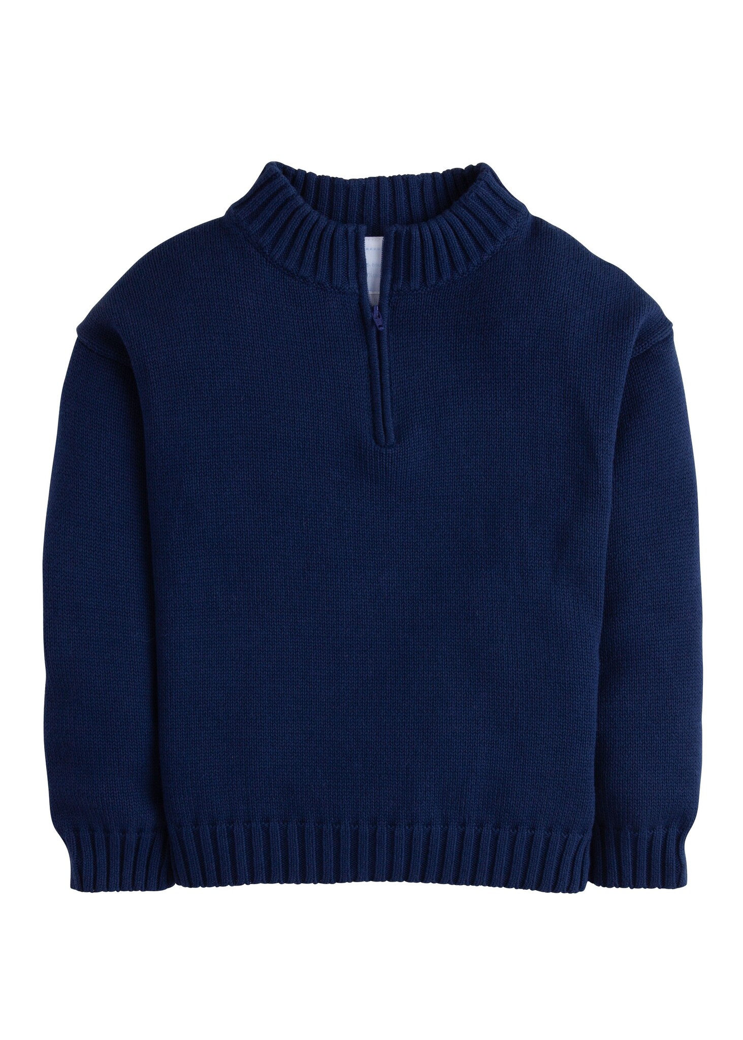 Little English Navy Quarter Zip Sweater