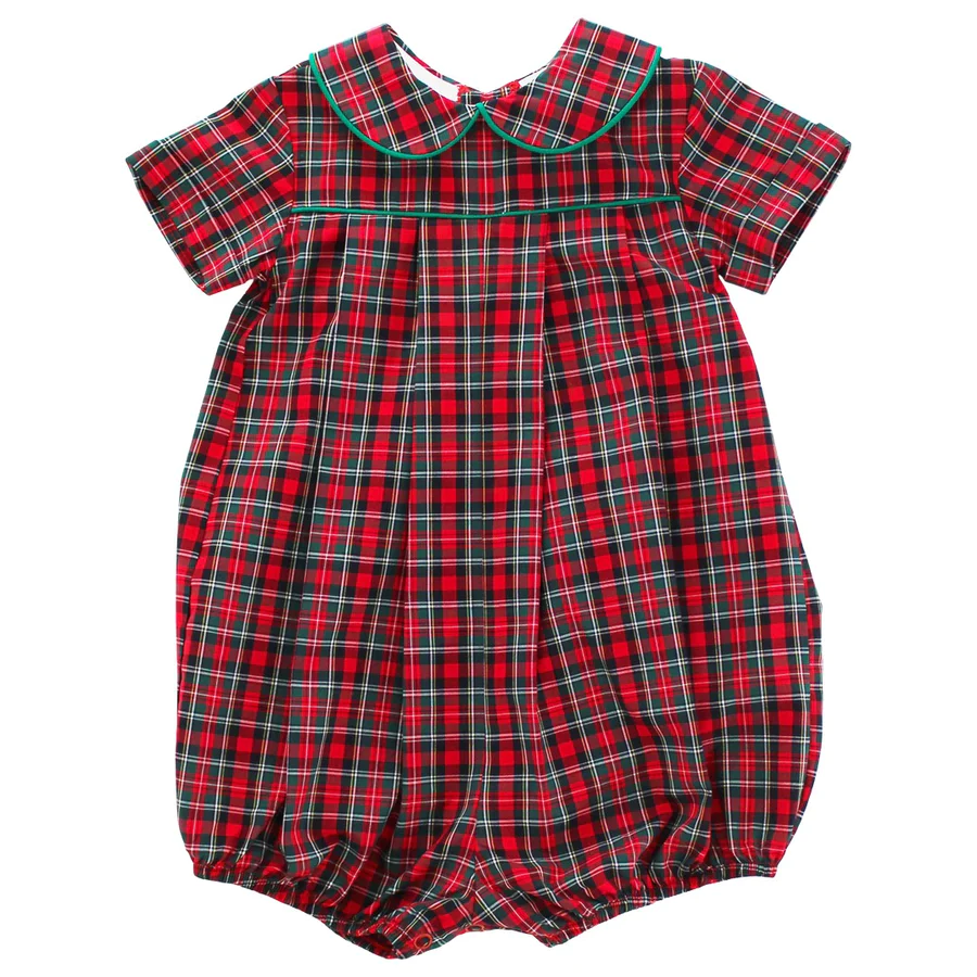 Bailey Boys Green Clover Corduroy w/Frasier Plaid Bubble