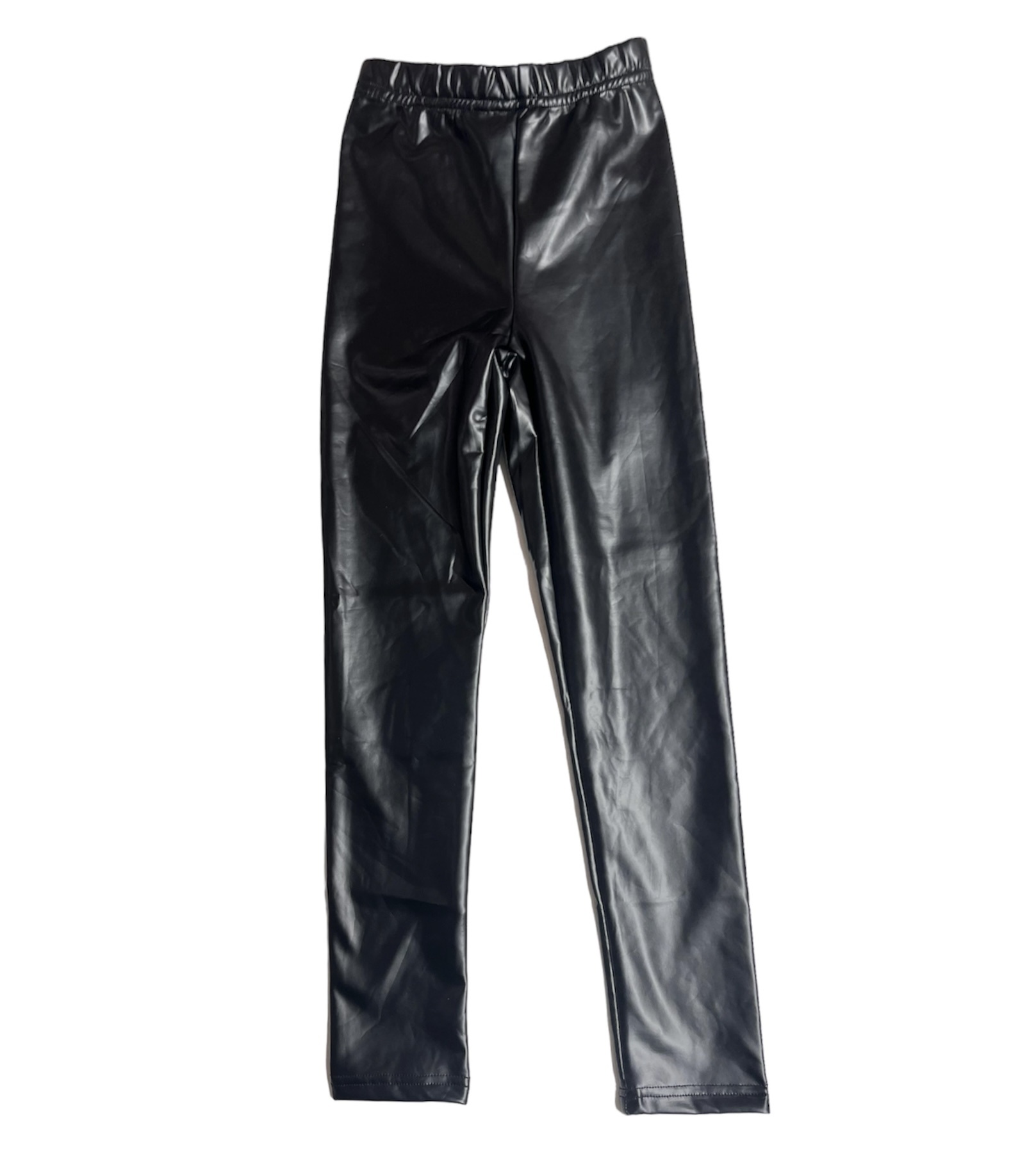 Mini Molly Shiny Black Knit Leggings