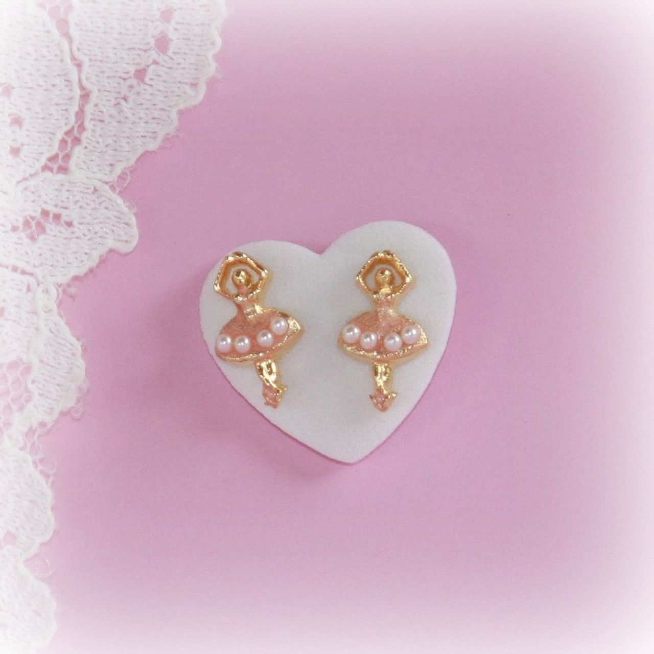 Collectibles America Pink Ballerina Earrings
