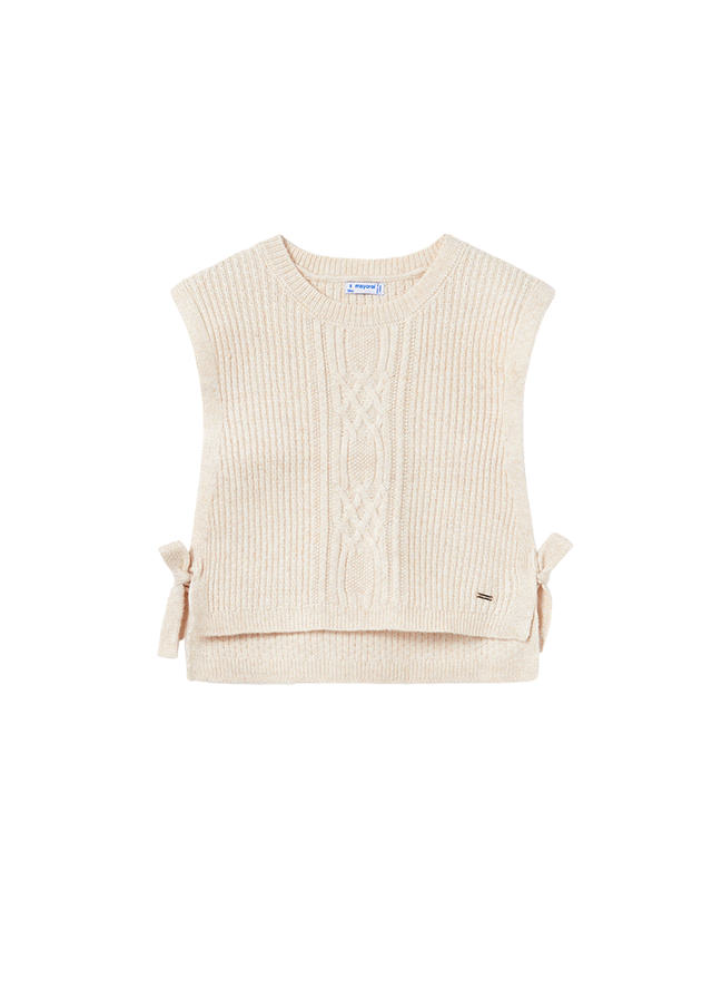 Mayoral Cream Knit Sweater Vest