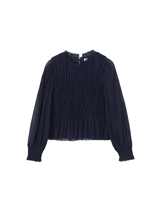 Mayoral Dark Blue Tulle Blouse