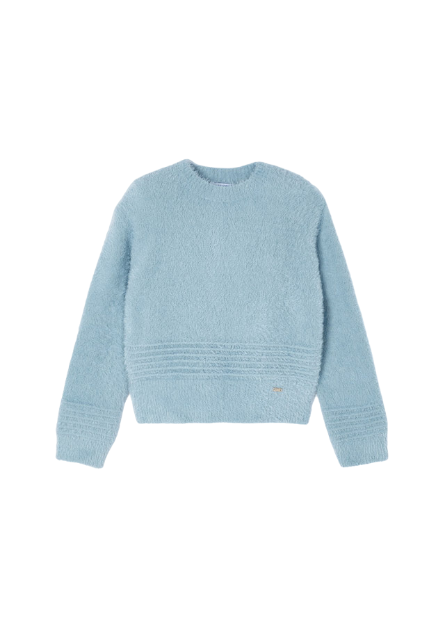 Mayoral Blue Fuzzy Sweater