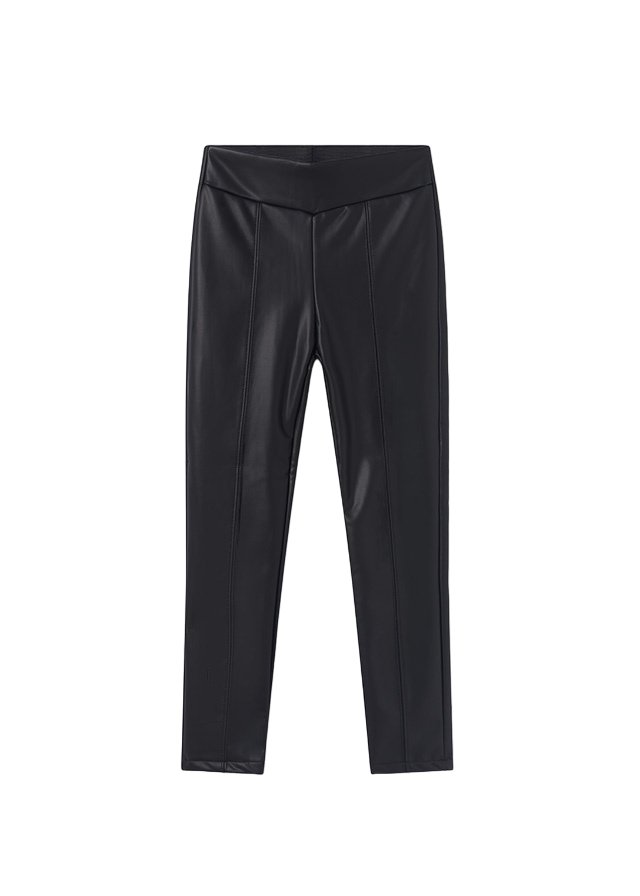 Mayoral Black Faux Leather Leggings