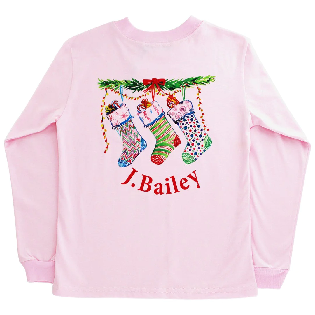 Bailey Boys Pink L/S Stocking Tee