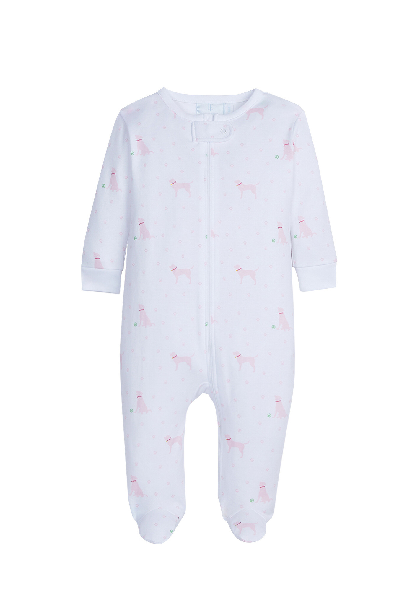 Little English Zippered Footie-Girl Labs Little English Zippered Footie-Girl Labs