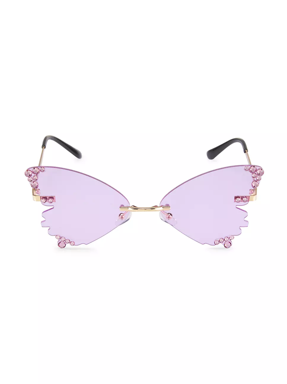 Bari Lynn Purple Crystal Butterfly Sunglass