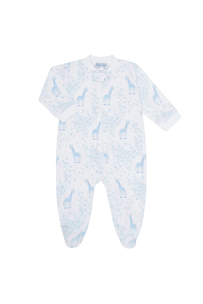Nellapima Blue Giraffe Zip Footie