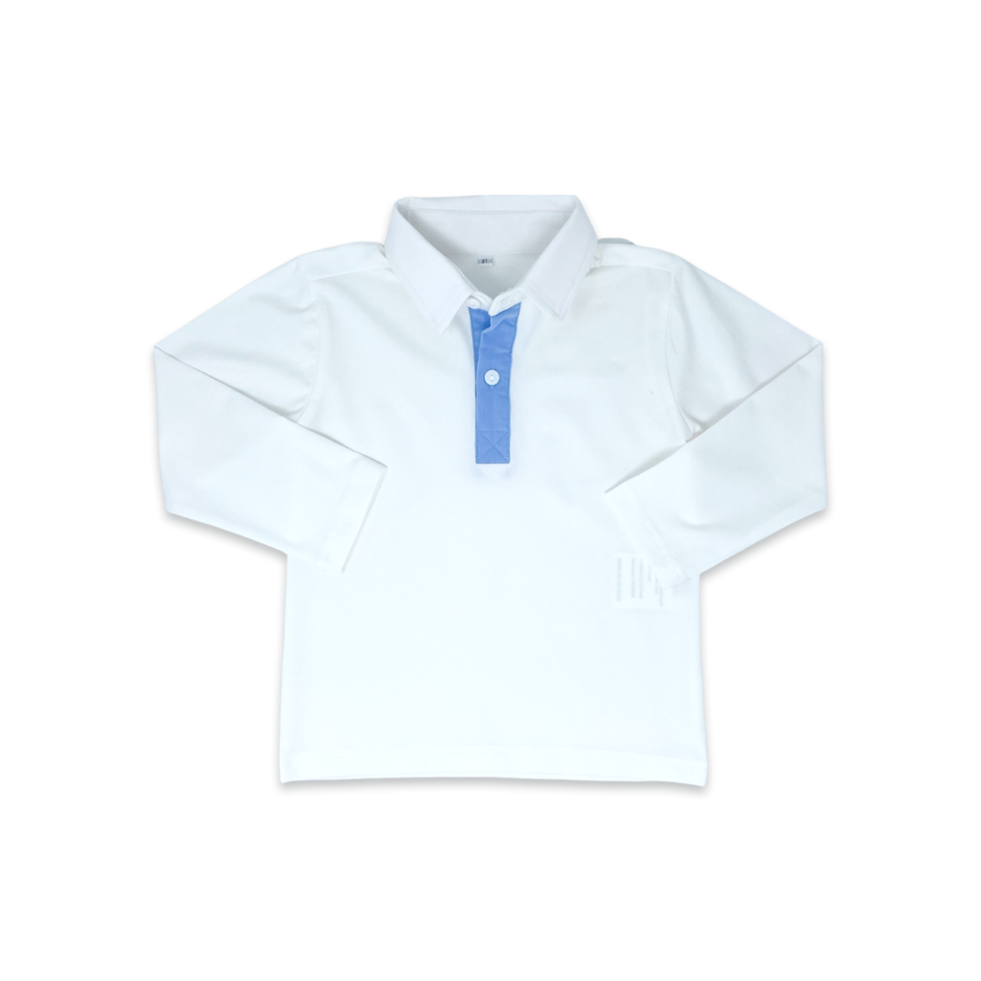 Lullaby Set White Parker Polo w/Blue Cord