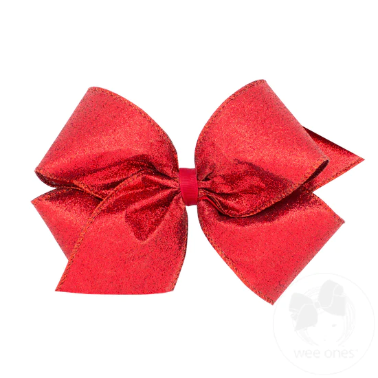 Wee Ones King Glitter Bow RED
