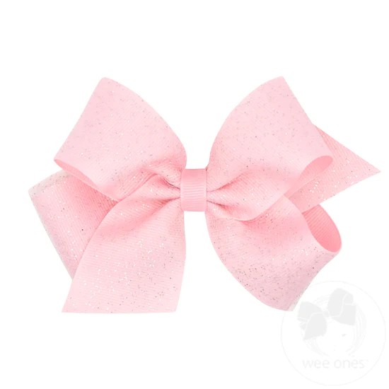 Wee Ones LPK Medium Sparkle Overlay Bow Wee Ones LPK Medium Sparkle Overlay Bow