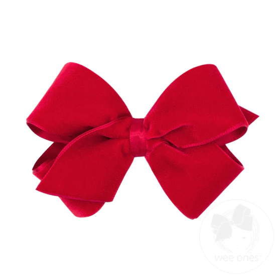 Wee Ones Small Velvet Red Bow