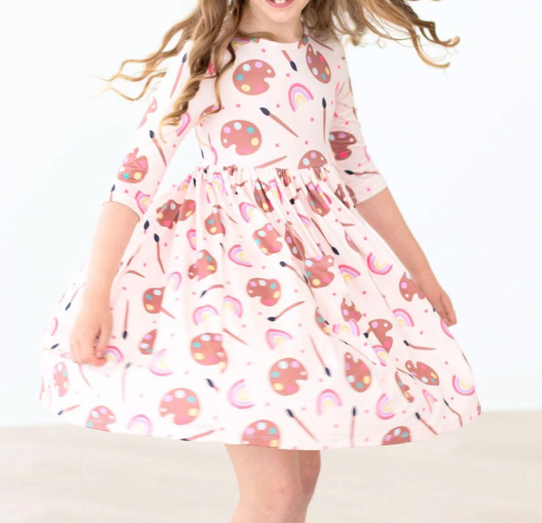Mila & Rose Art Class 3/4 Sleeve Pocket Twirl Dress Mila & Rose Art Class 3/4 Sleeve Pocket Twirl Dress