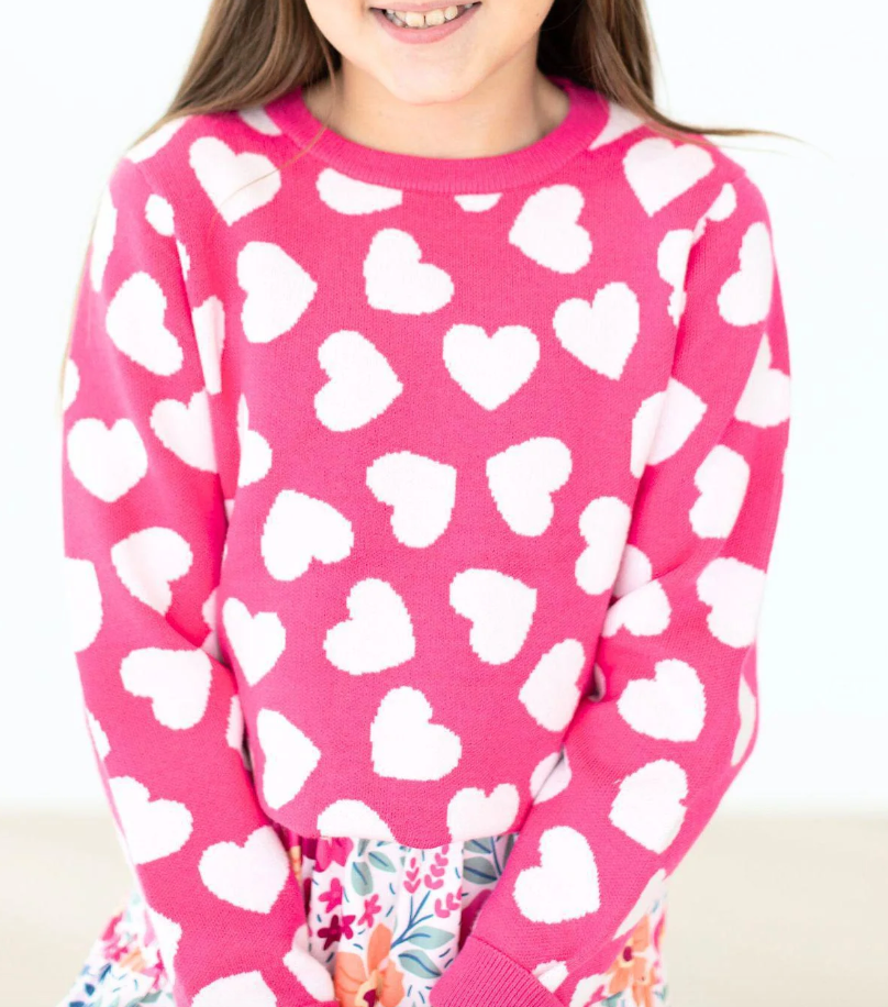 Mila & Rose Hot Pink Hearts Sweater Mila & Rose Hot Pink Hearts Sweater