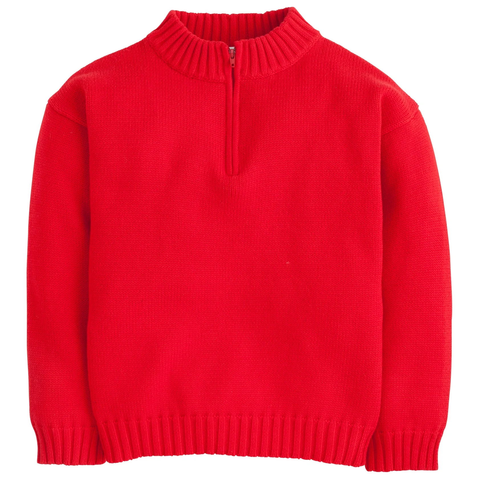 Little English Red Quarter Zip Sweater