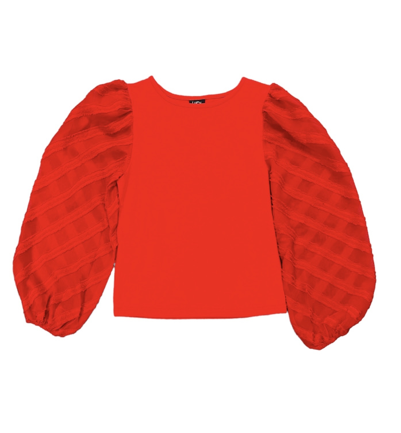 Little Olin Red Textured Sleeve Shirt