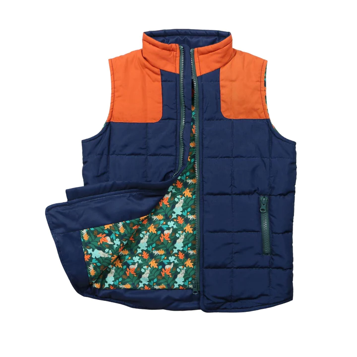 Blue Quail Navy/Orange Puffy Vest