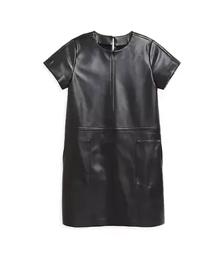 tractr Black Pleather Dress