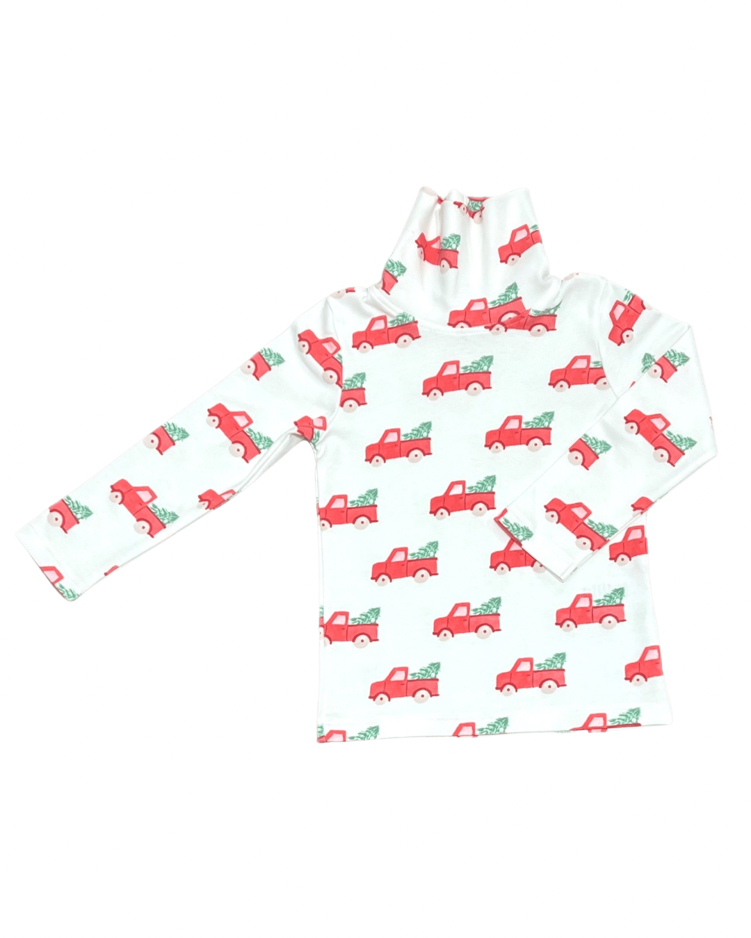 James and Lottie Sam Pima Knit Christmas Truck Turtleneck