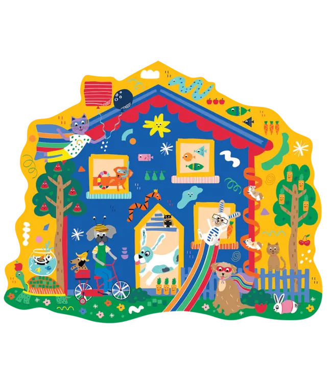 Floss & Rock 80pc "Pet House" Shaped Jigsaw with Shaped Box