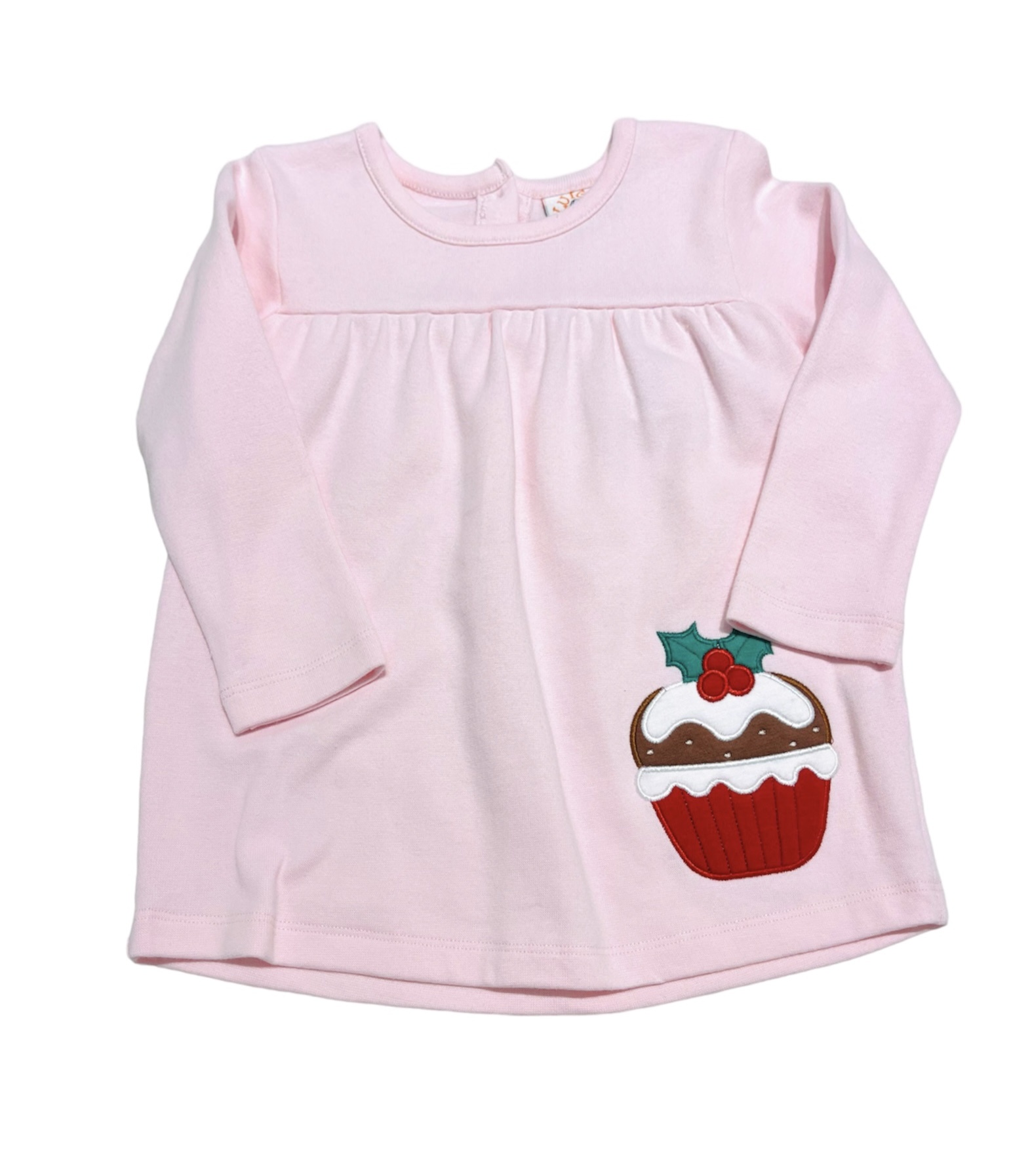 Luigi Light Pink Swing Top w/ Christmas Cupcake