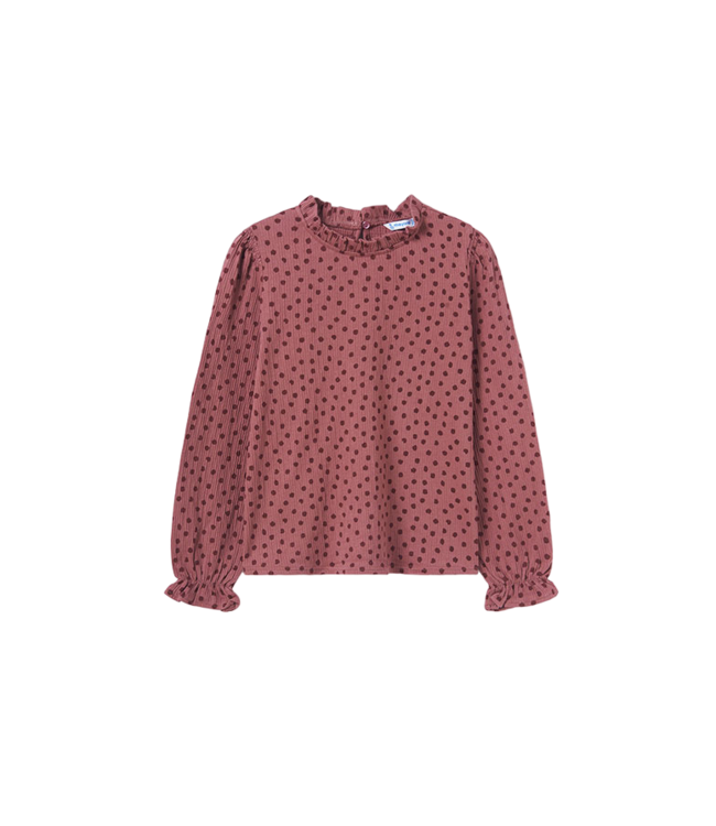 Plum Polka Dot L/S Blouse