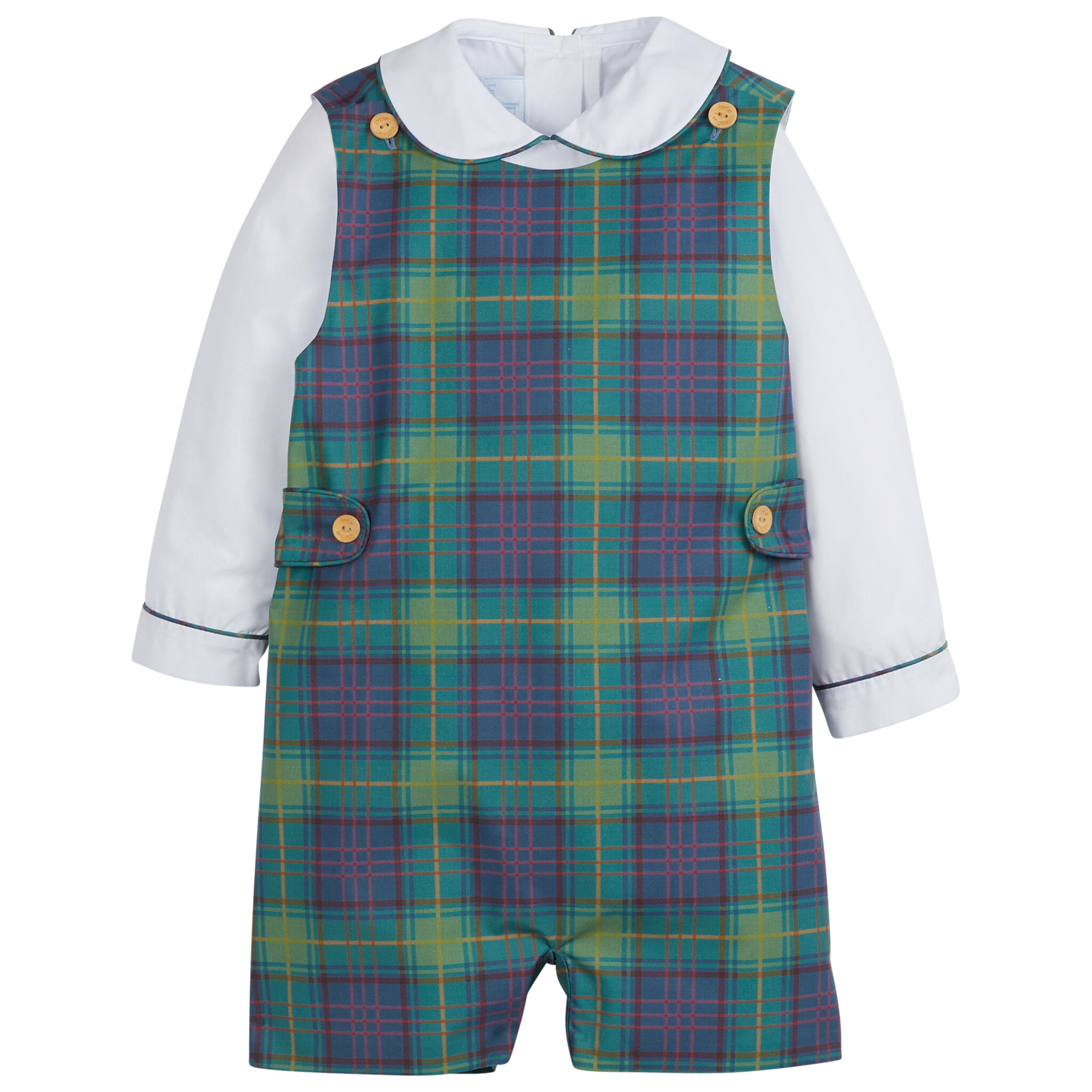 Little English Button Tab John John Set-Ashford Tartan