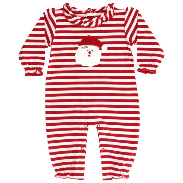 Bailey Boys Red/White Stripe Knit Girls Santa Romper Bailey Boys Red/White Stripe Knit Girls Santa Romper