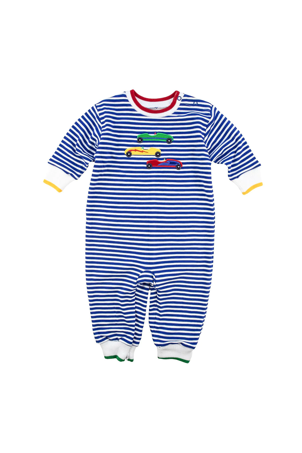 Florence Eiseman Stripe Knit Longall W/Derby Cars Florence Eiseman Stripe Knit Longall W/Derby Cars