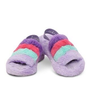 Iscream Purple Pink & Blue Furry Slipper