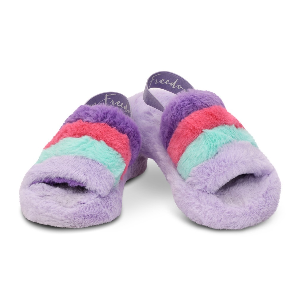 Iscream Purple Pink & Blue Furry Slipper