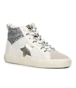 Andrea White/Glitter Gold Star High Top