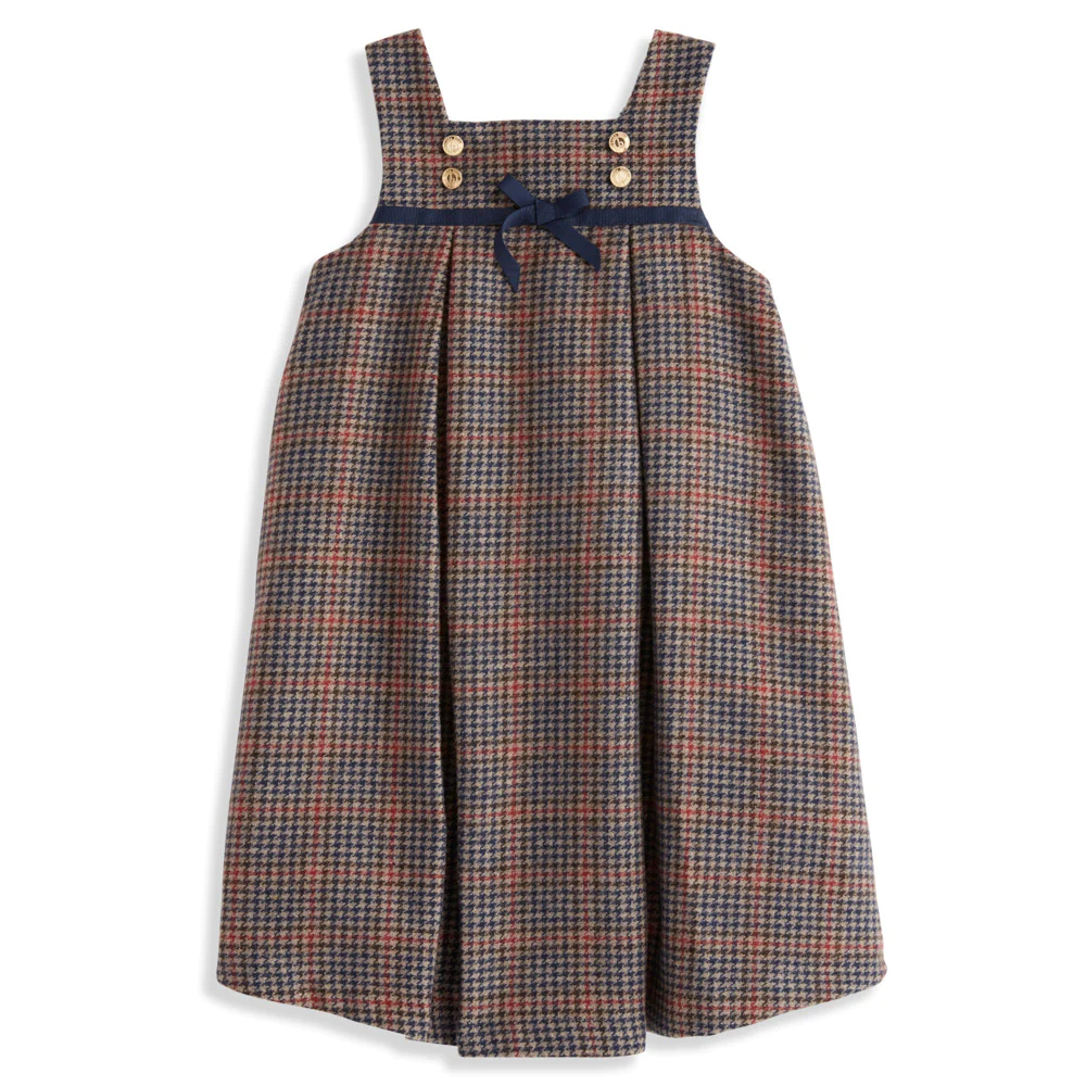 bella bliss Camden Check Square Neck Wool Dress