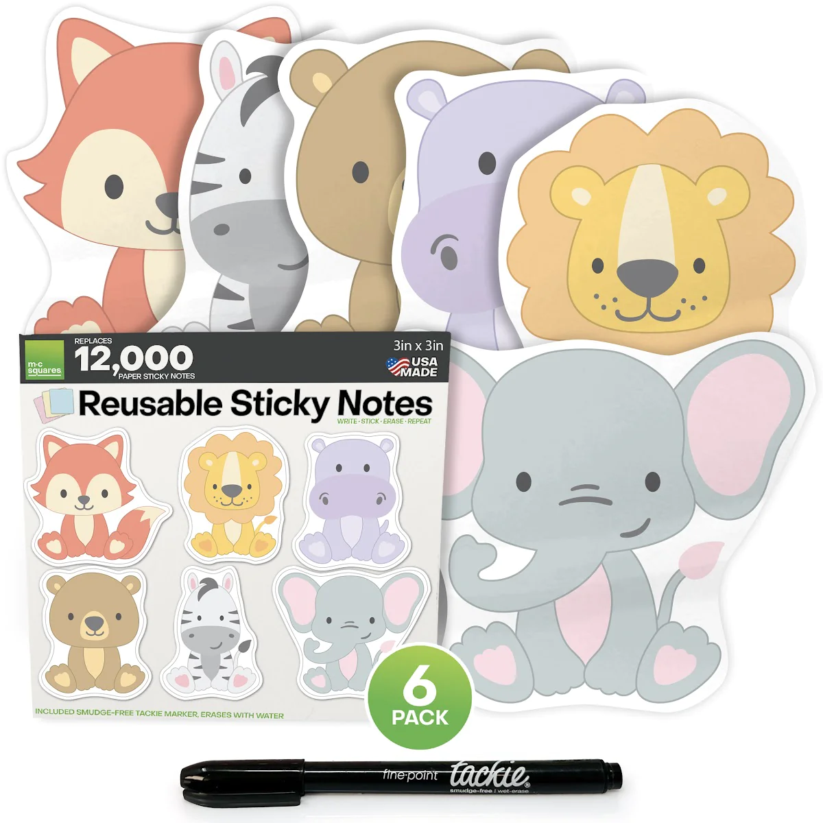 Stickies 6 Pack Baby Animals - Polliwogs Children's Boutique