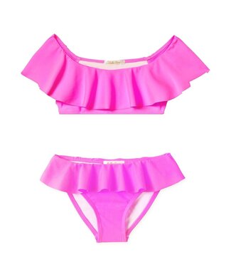 Neon Pink Ruffle Bikini