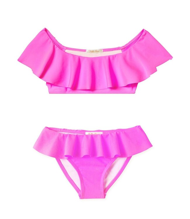 Stella Cove Neon Pink Ruffle Bikini