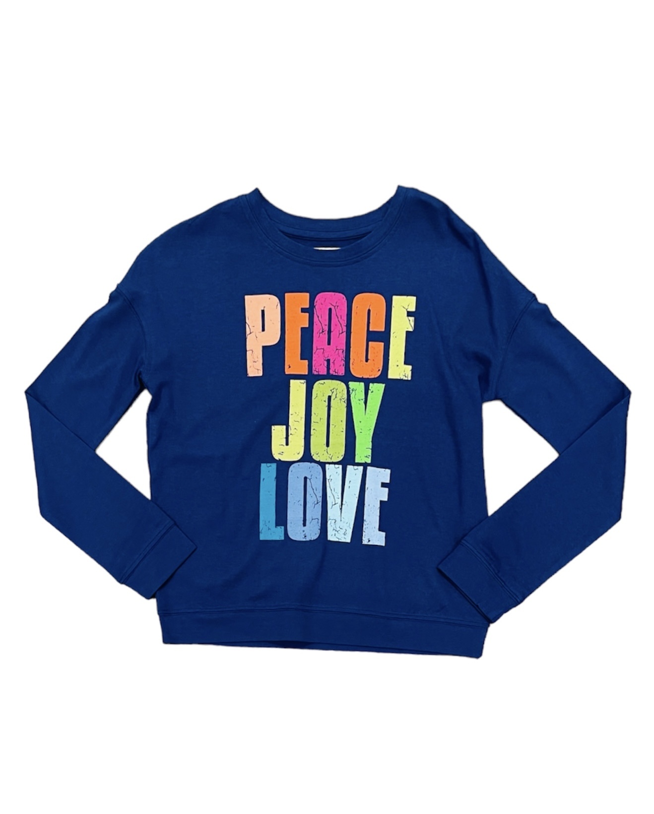 Paper Flower Navy Peace Joy Love L/S  Holiday Tee