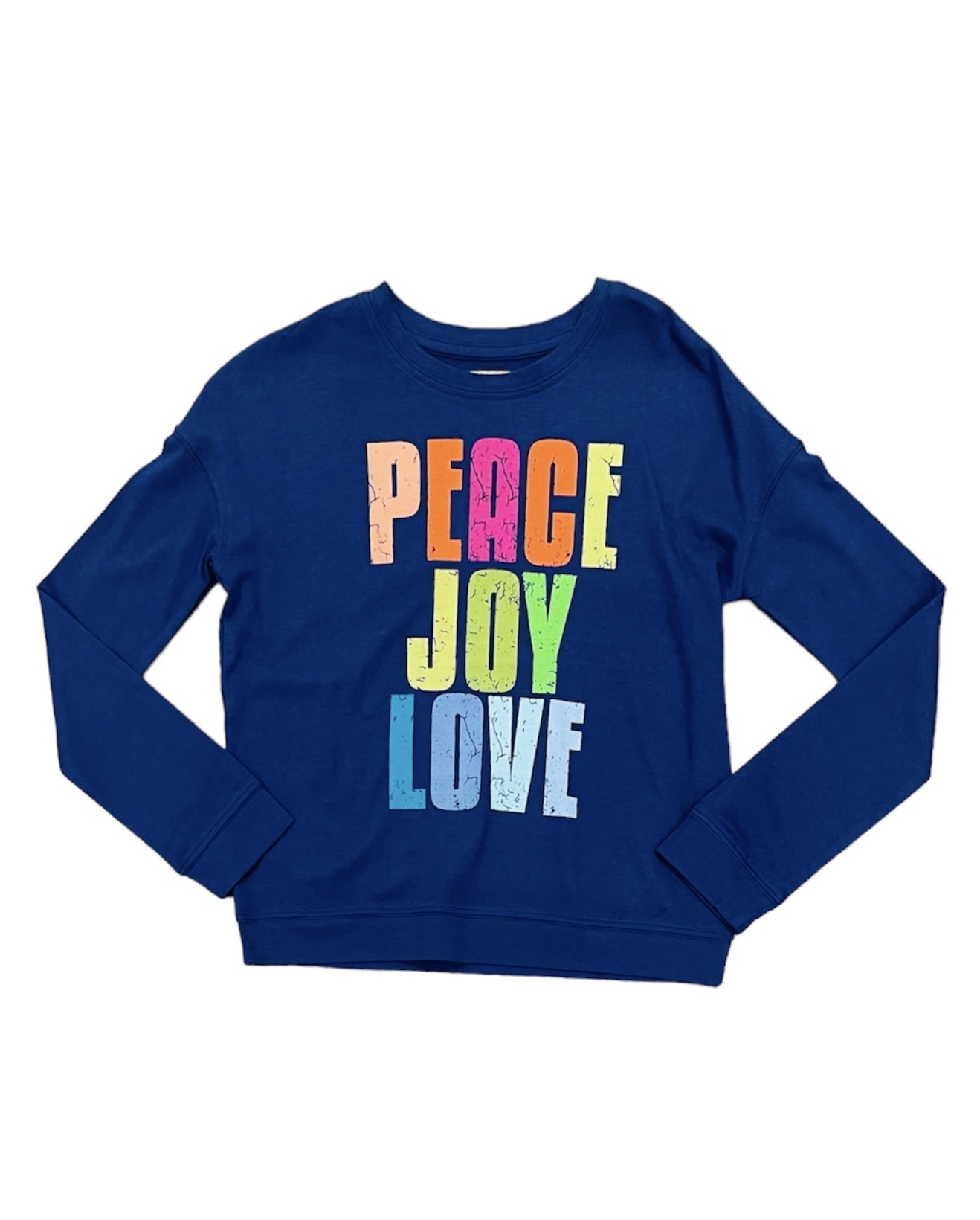 Paper Flower Navy Peace Joy Love L/S Holiday Tee