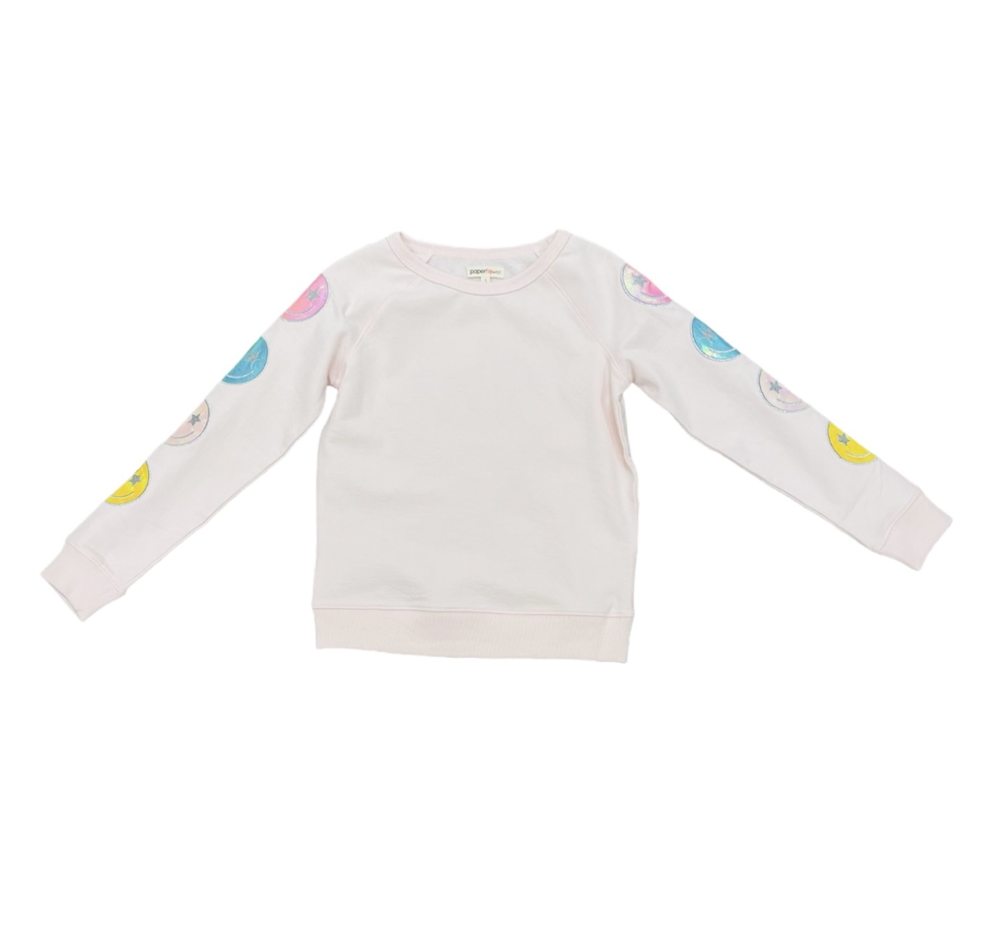 Paper Flower Mauve Star Eye Happy Face Crop Sweatshirt
